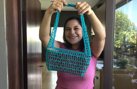 Bolso tejido por Diana Lucía